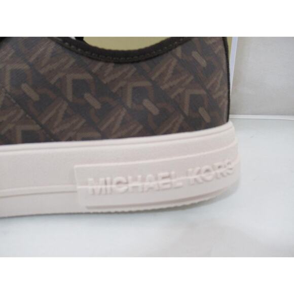 Women's Michael Kors Size 8 Evy Lace Up Empire Signature Logo Sneakers Brown - Picture 6 of 10